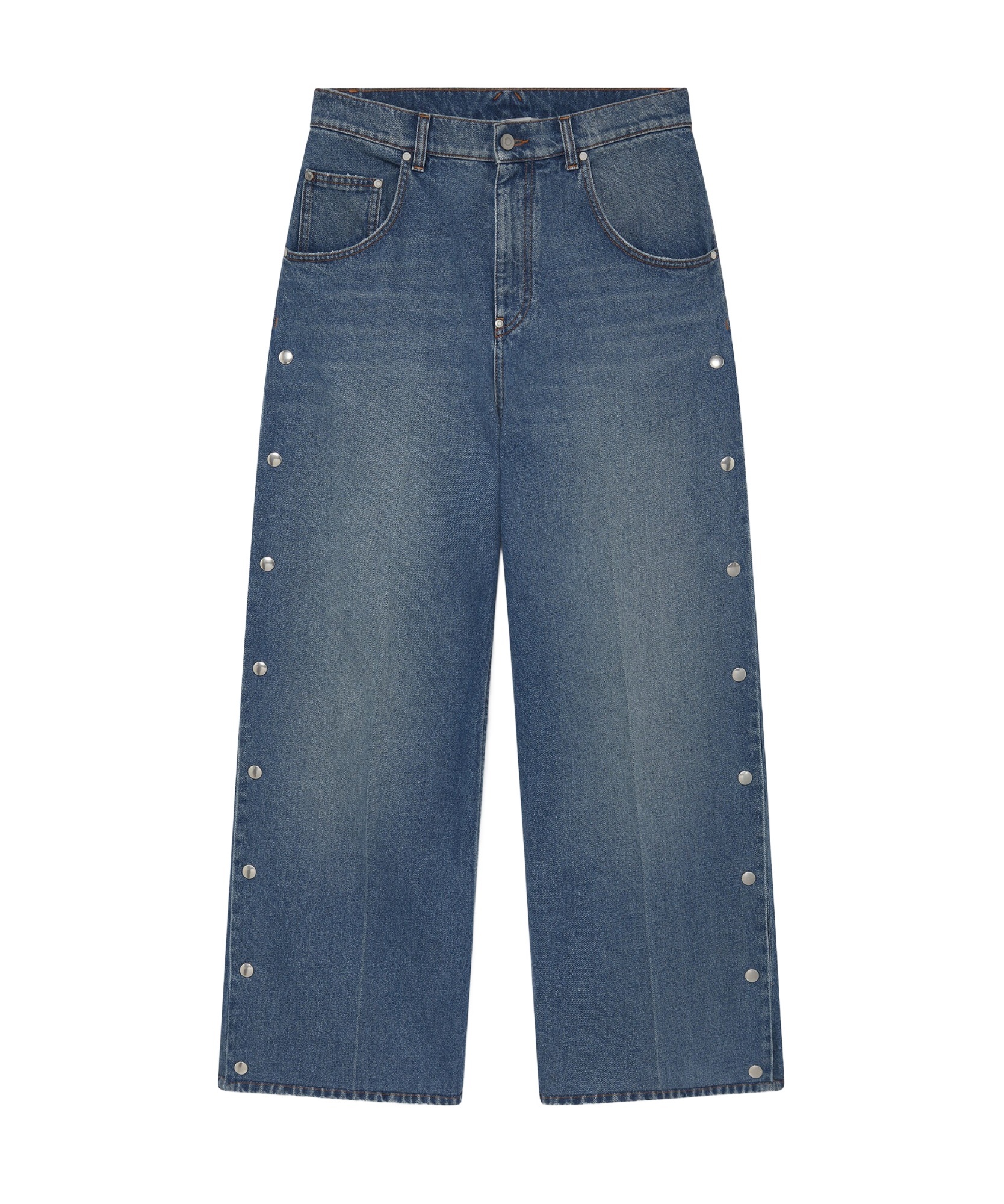 Stella Mccartney Popper-studded Bootcut Denim Jeans In Blue