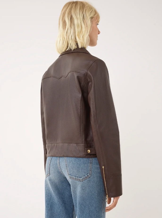 Chloé Nappa Leather Bomber Jacket In Black