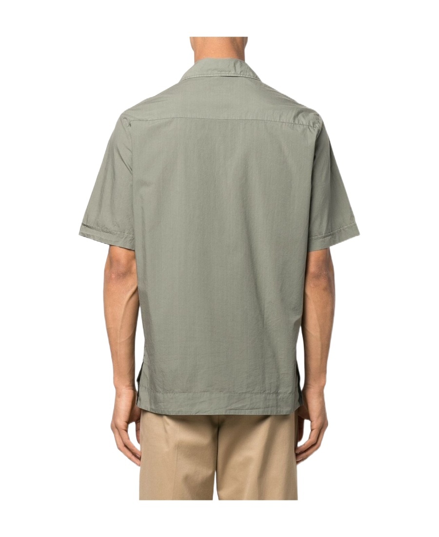 Aspesi Short-sleeved Cotton Shirt In Gray