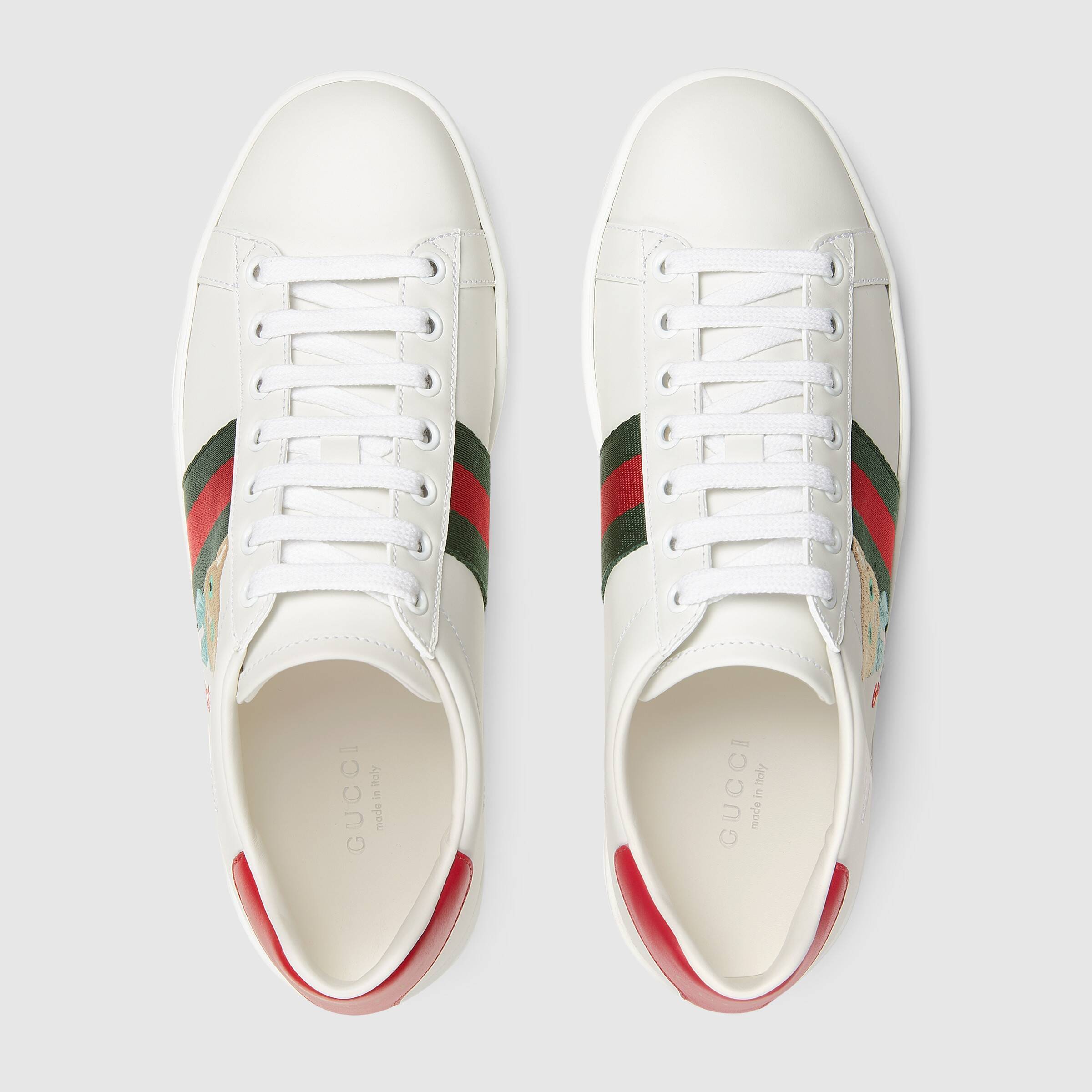GUCCI ACE CAT-EMBROIDERED SNEAKERS