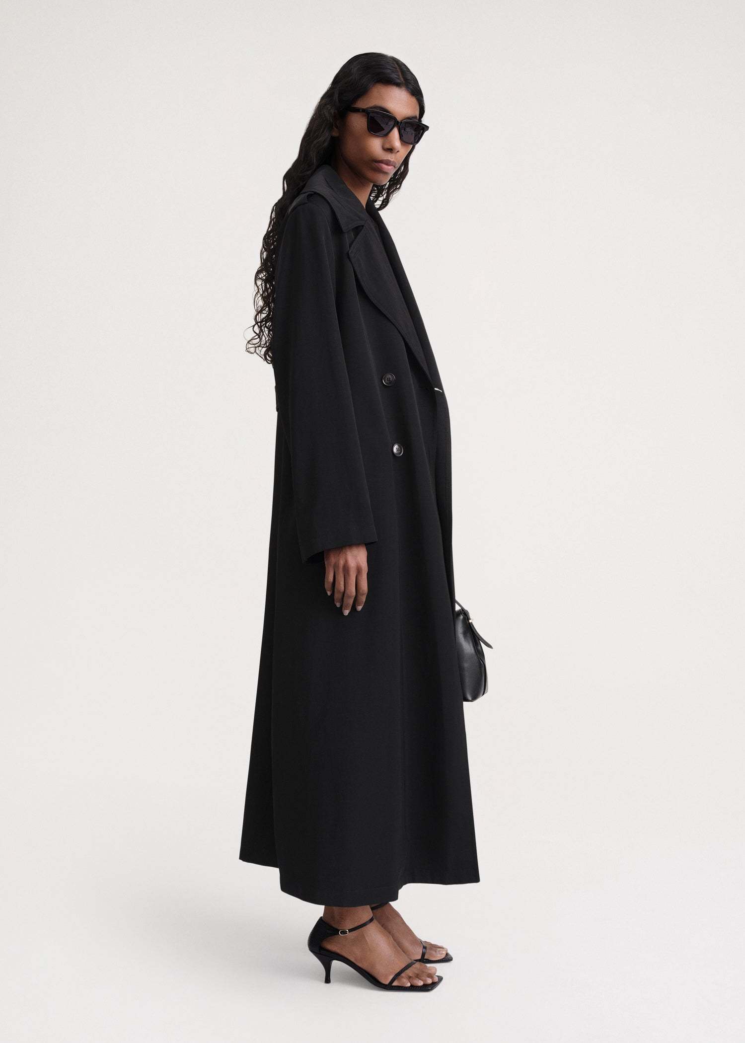 Totême Double-breasted Coat In Black