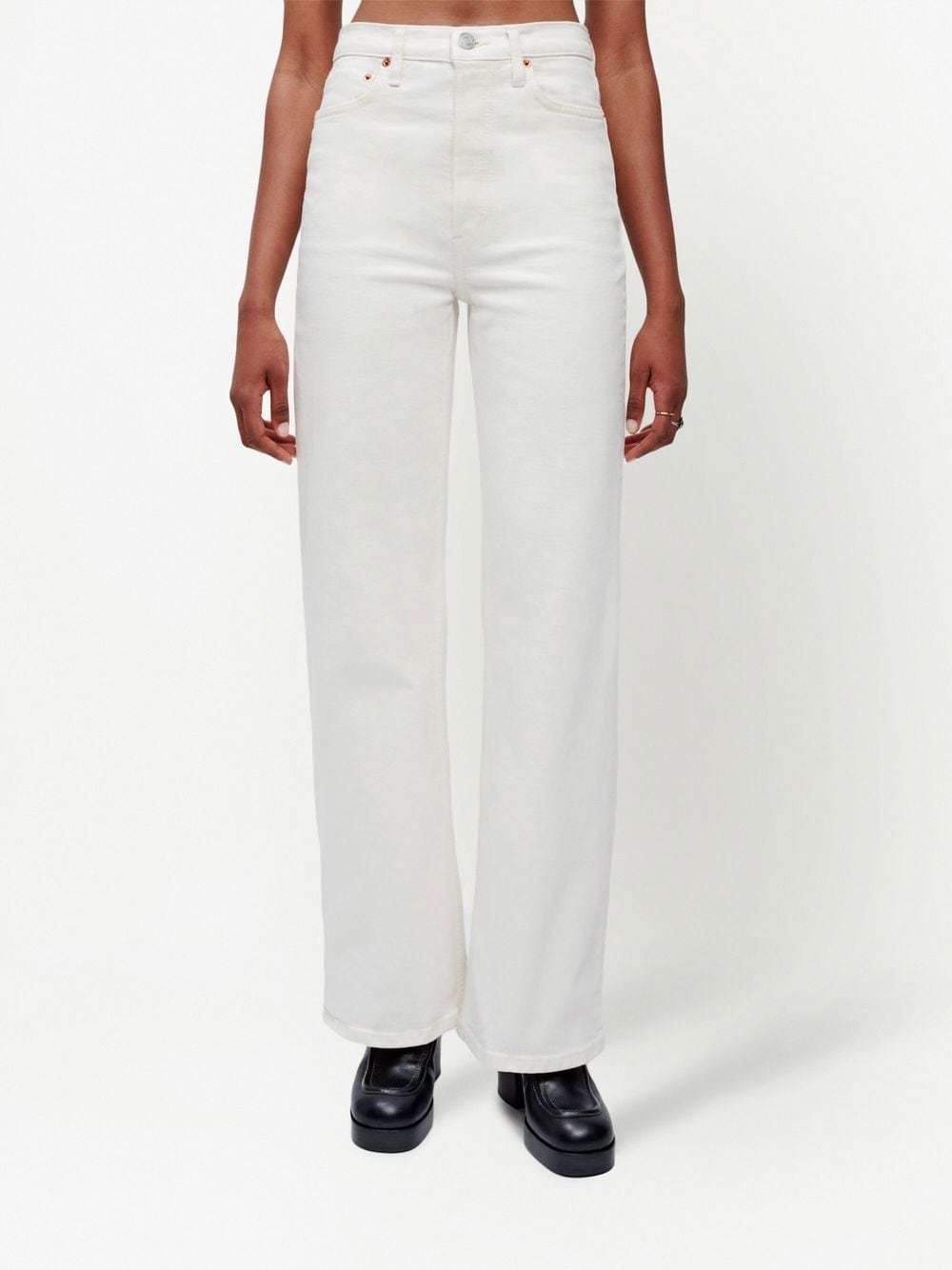 Re/done High-waist Wide-leg Jeans In White