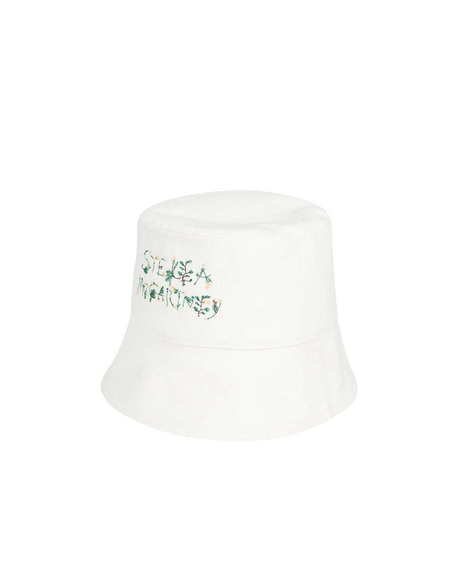 Stella Mccartney Logo Embroidered Bucket Hat In White
