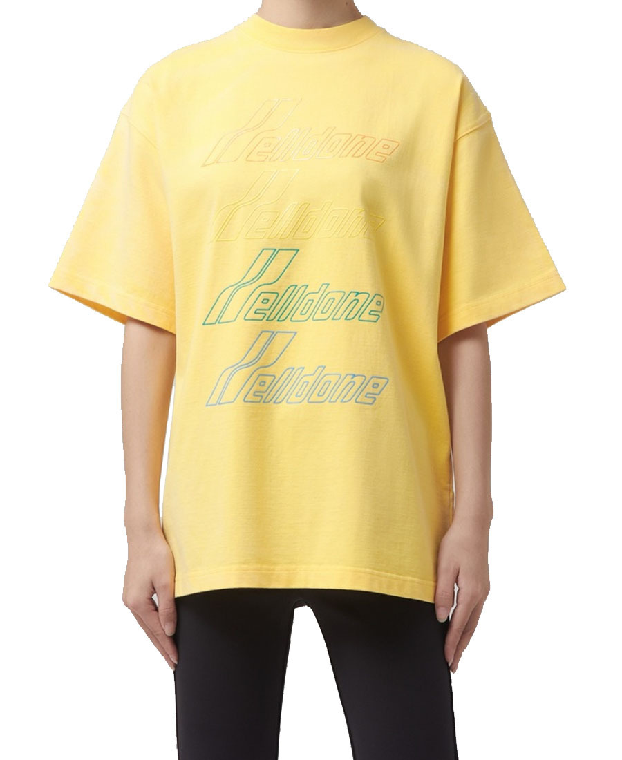 We11 Done Logo-print Cotton T-shirt In Yellow