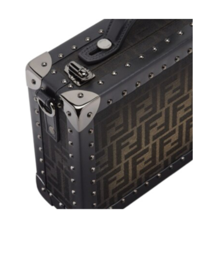 FENDI BROWN FF FABRIC SUITCASE