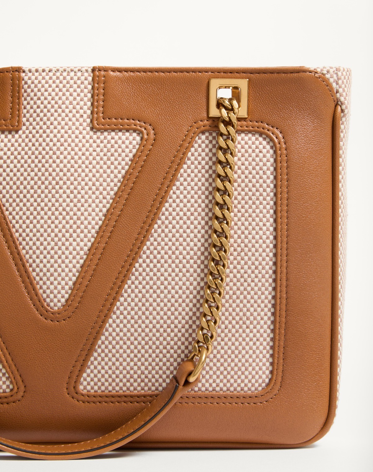 Valentino Small Viva Superstar Canvas Shoulder Bag In Brown