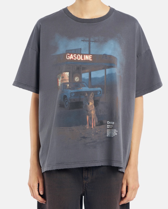 Dondup Oversized Crew-neck T-shirt In Gray