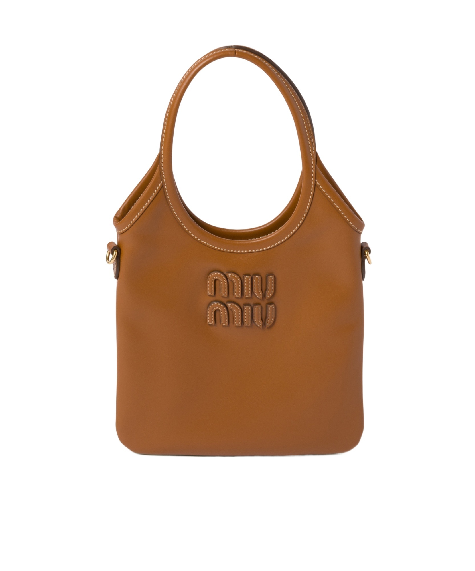 Miu Miu Women Ivy Mini Leather Handbag In Brown