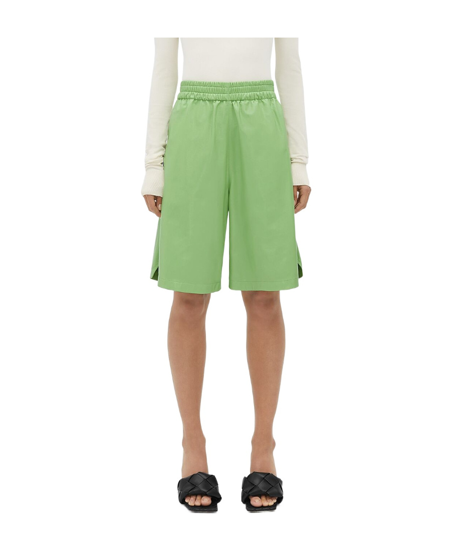 Bottega Veneta Pastel Green Leather Shorts