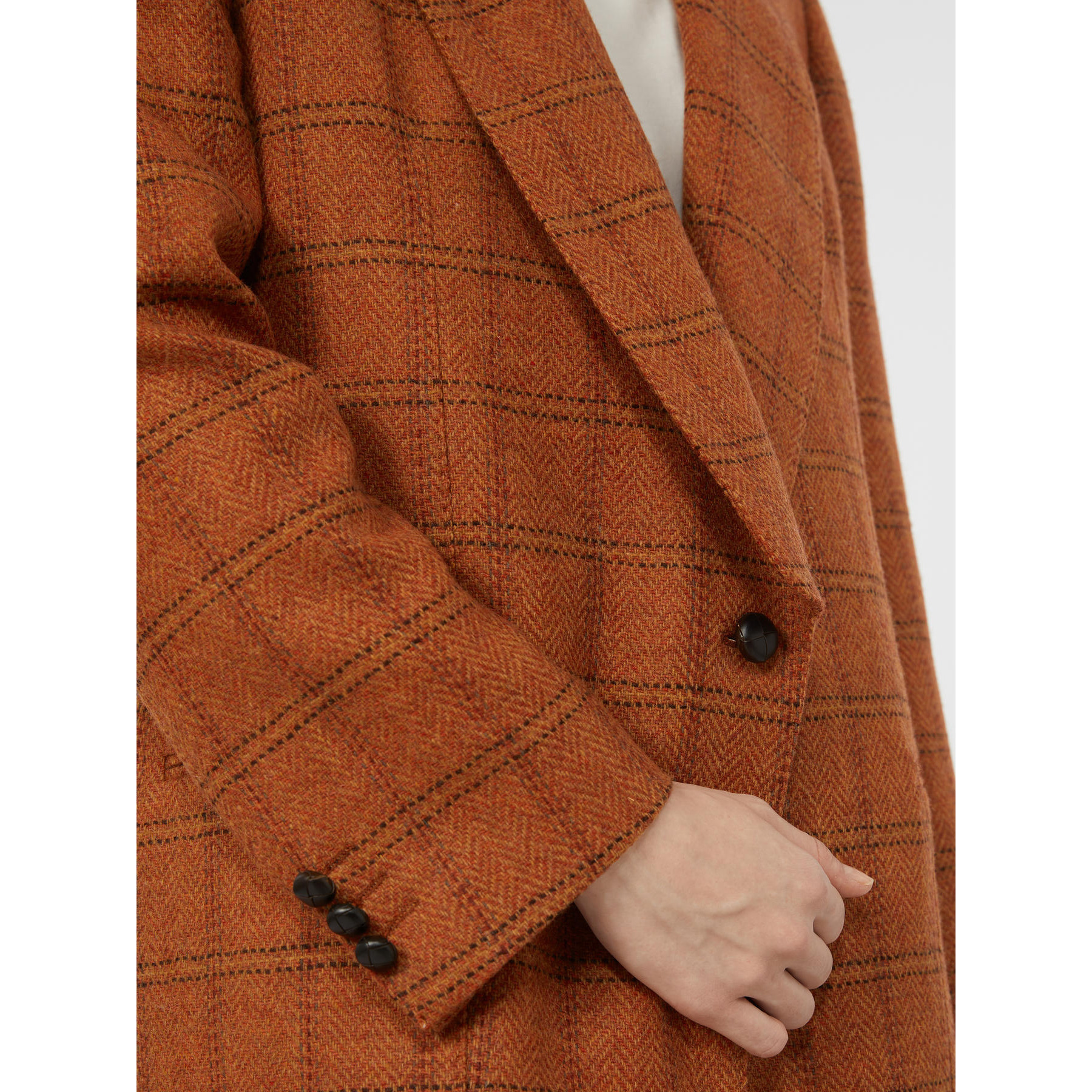 Weekend Max Mara Omens Orange Check Mintea Check Wool-blend Blazer In Brown