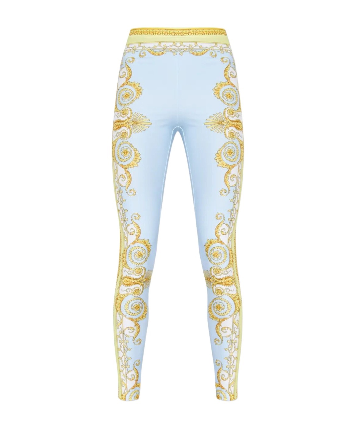 Versace Pattern-printed Leggings In Blue
