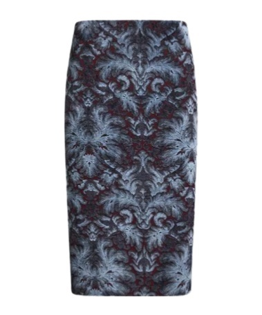 Etro Velvet Brocade Knee-length Skirt With Back Slit In Black