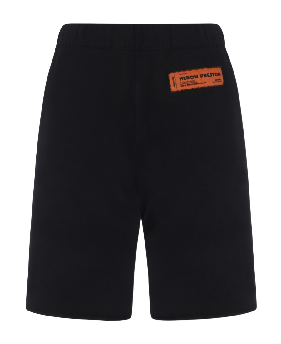 HERON PRESTON LOGO-PATCH ORGANIC-COTTON KNEE-LENGTH SHORTS