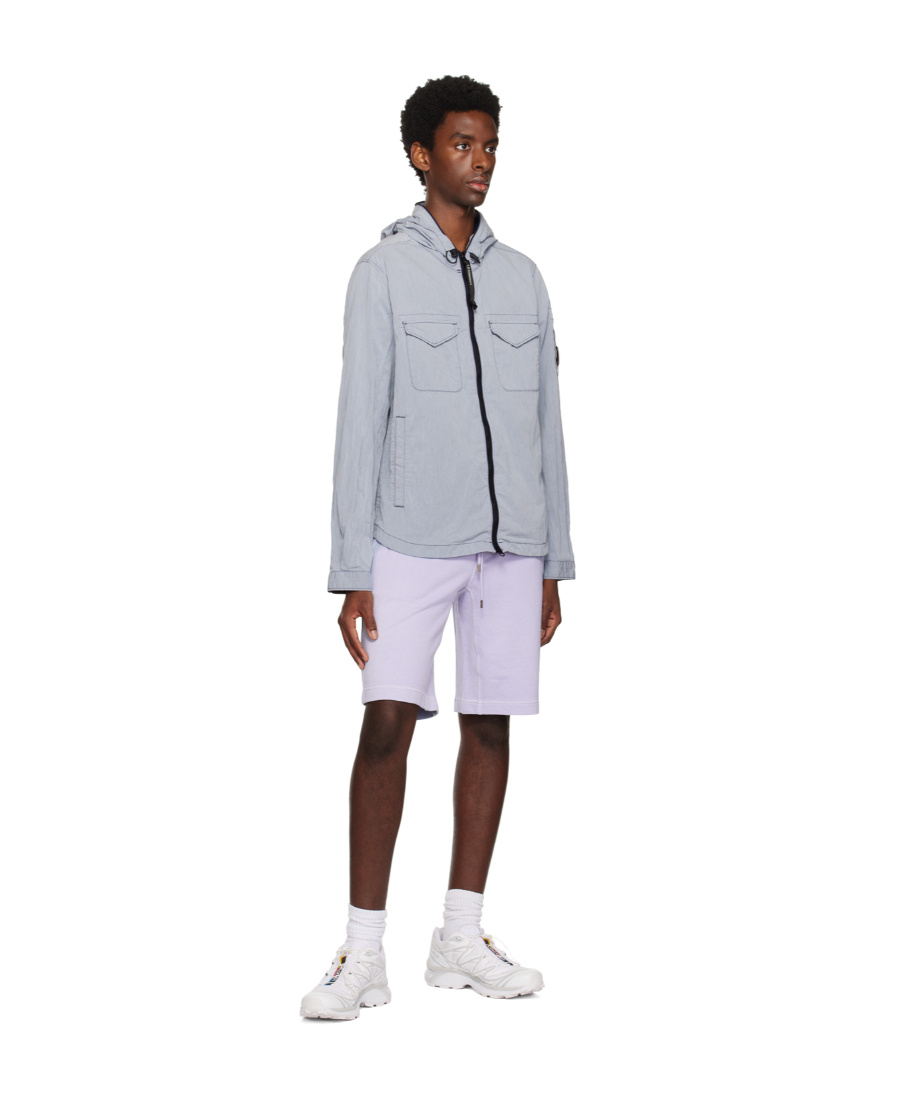 C.p. Company Embroidered-logo Drawstring-waist Shorts In White