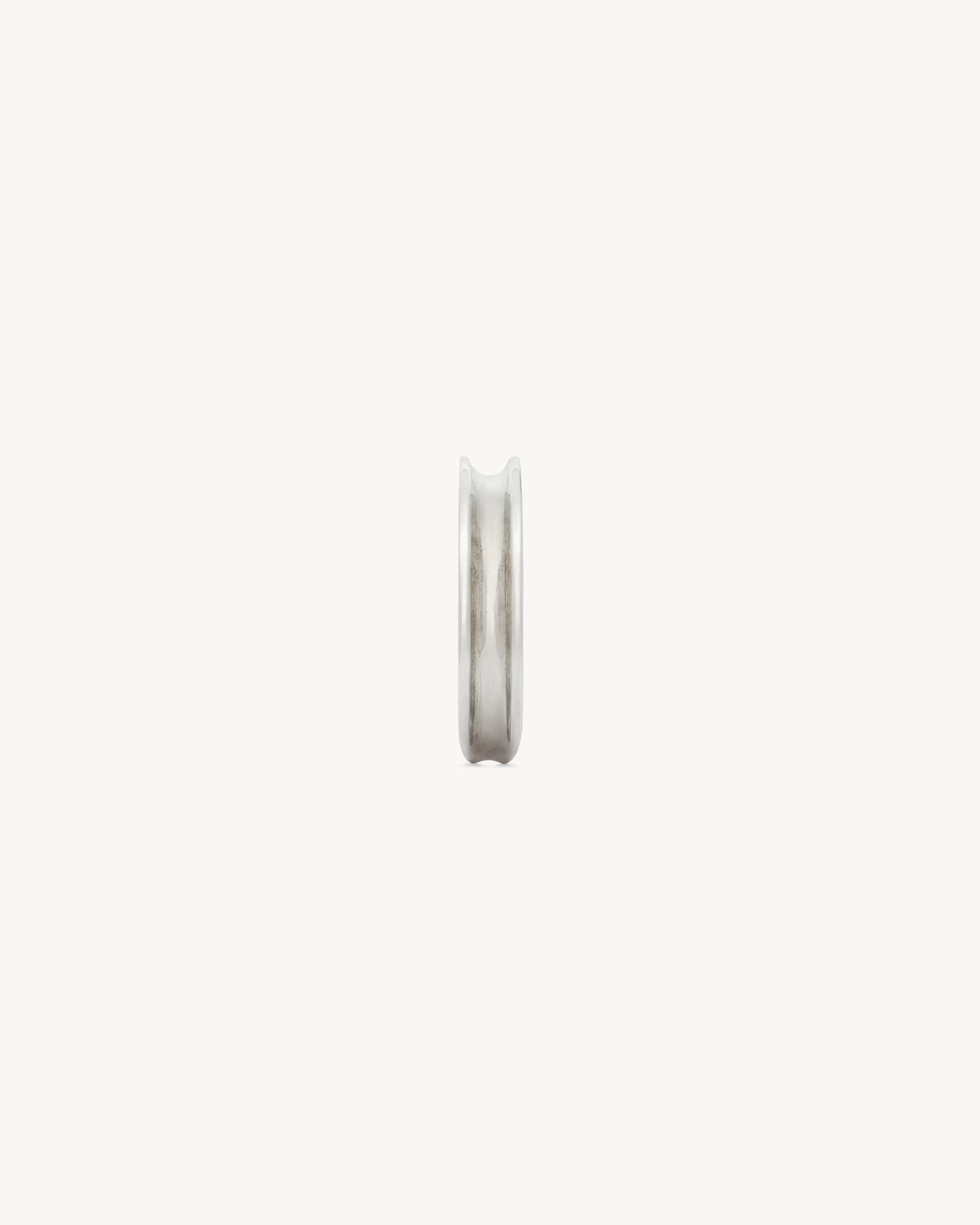 Saint Laurent Groove Cuff In Metal In Metallic