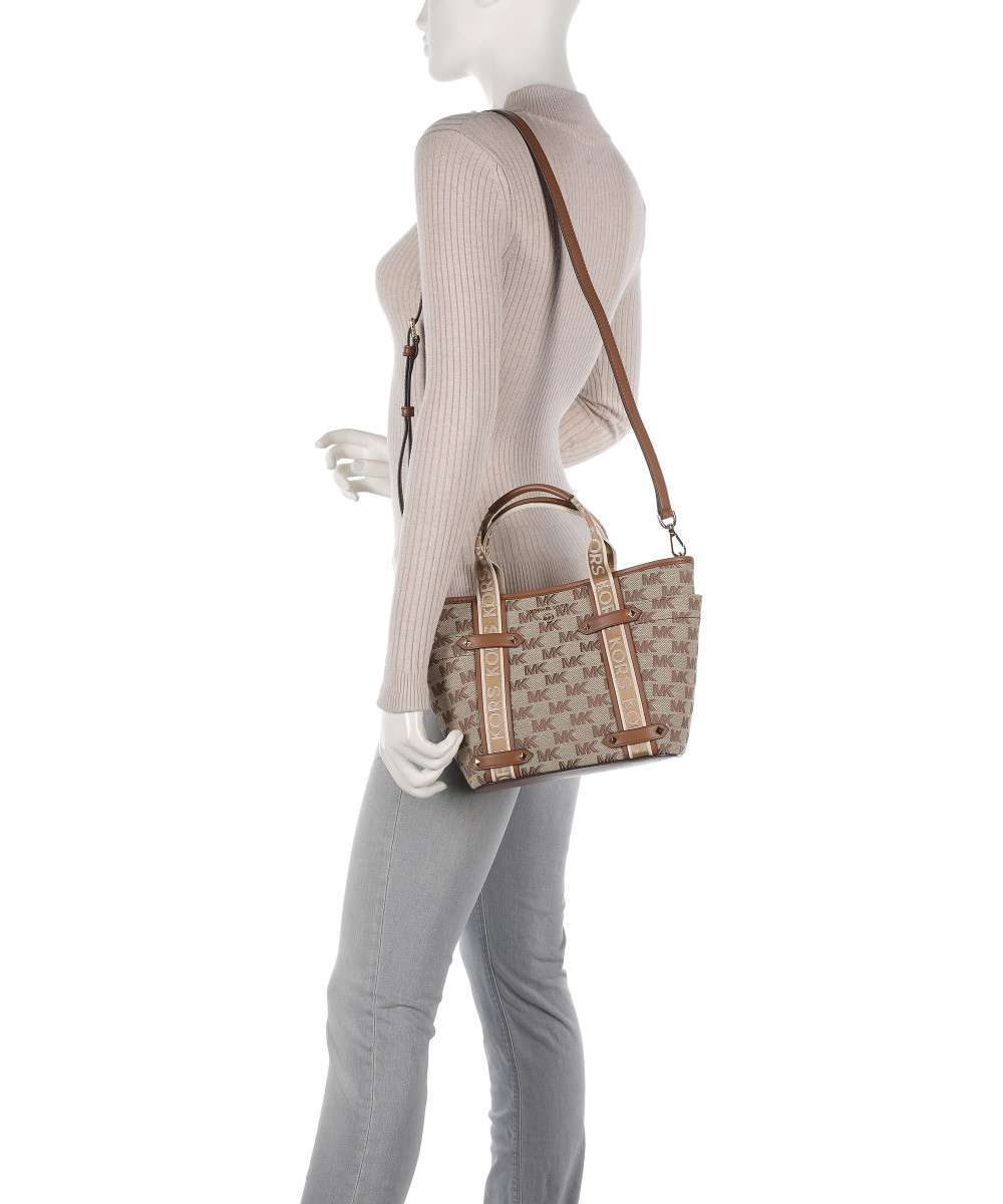 Michael Kors Maeve Monogram-pattern Handbag In Nude