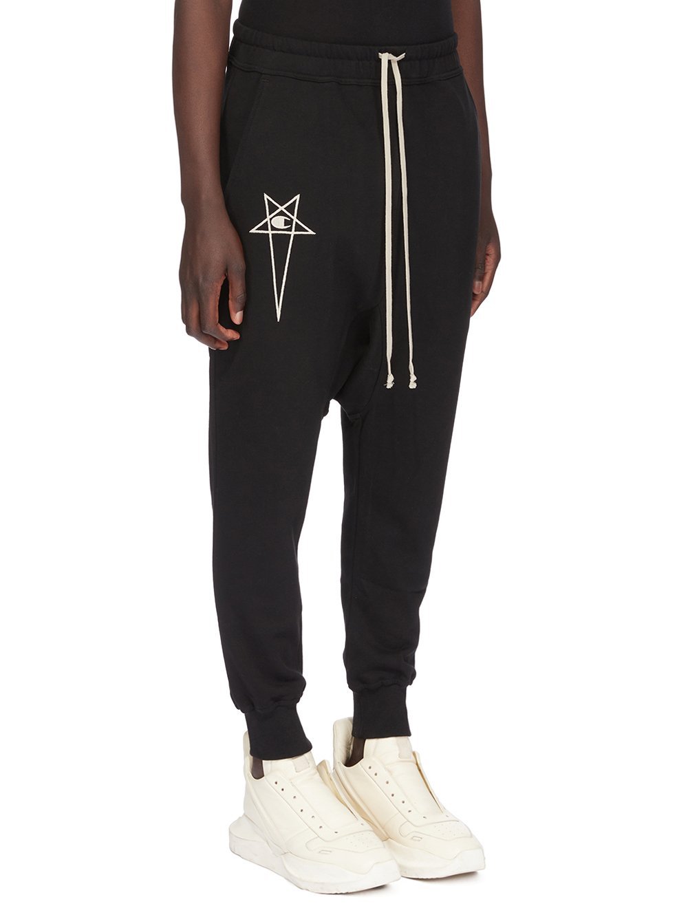 Rick Owens Prisoner Drop-crotch Track Pants In Black