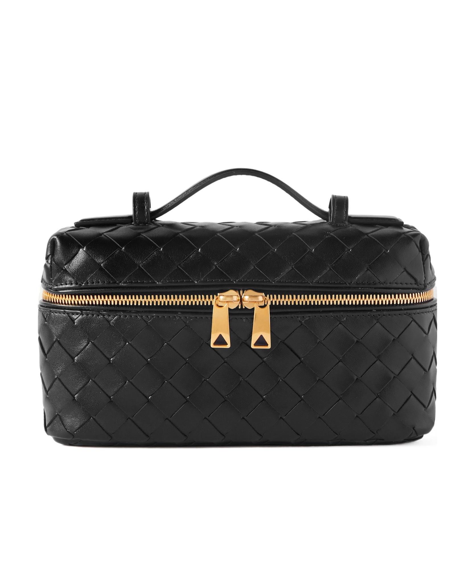 Bottega Veneta Bang Bang Vanity Intrecciato Leather Tote In Black