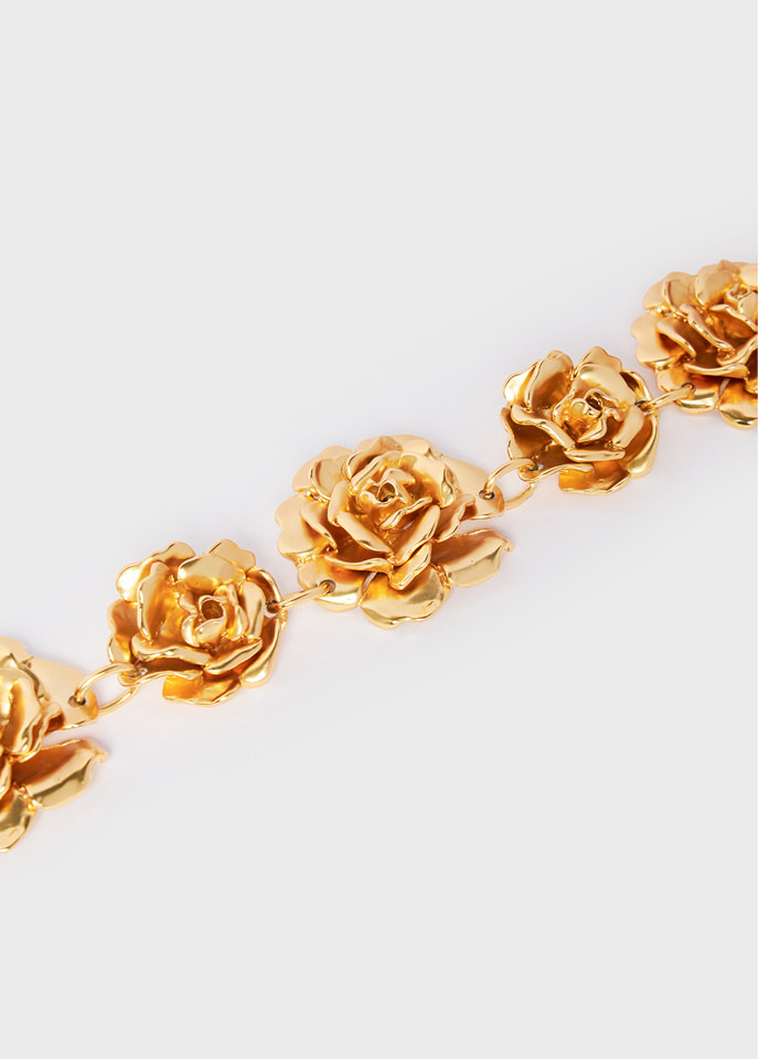 Blumarine Floral-motif Chain Belt In Nude