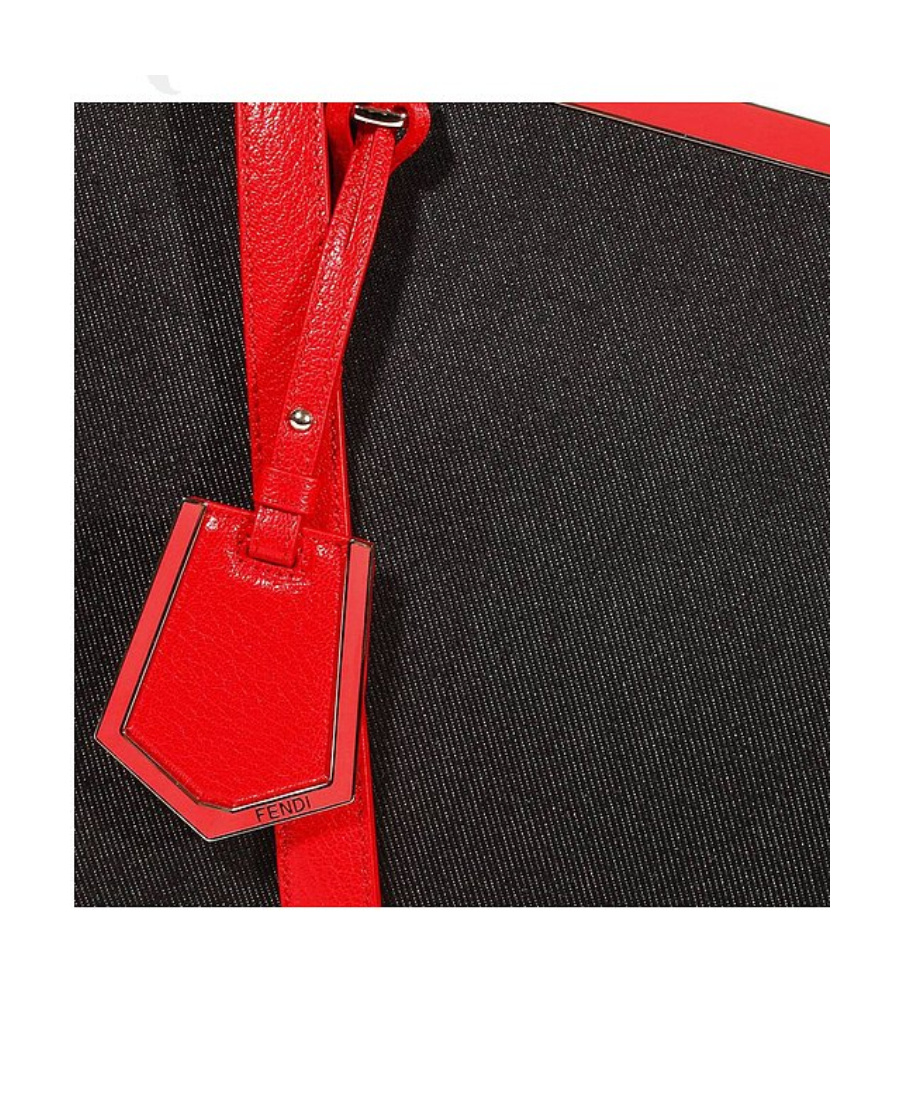 Fendi Logo Details Handbag In Black