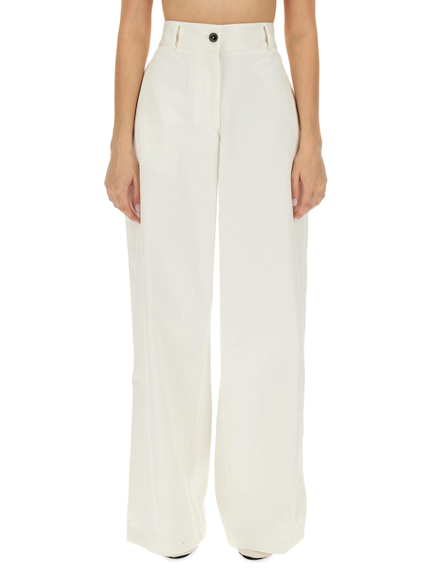 Jil Sander High-waisted Wide Leg Pants With Clean Lines In White