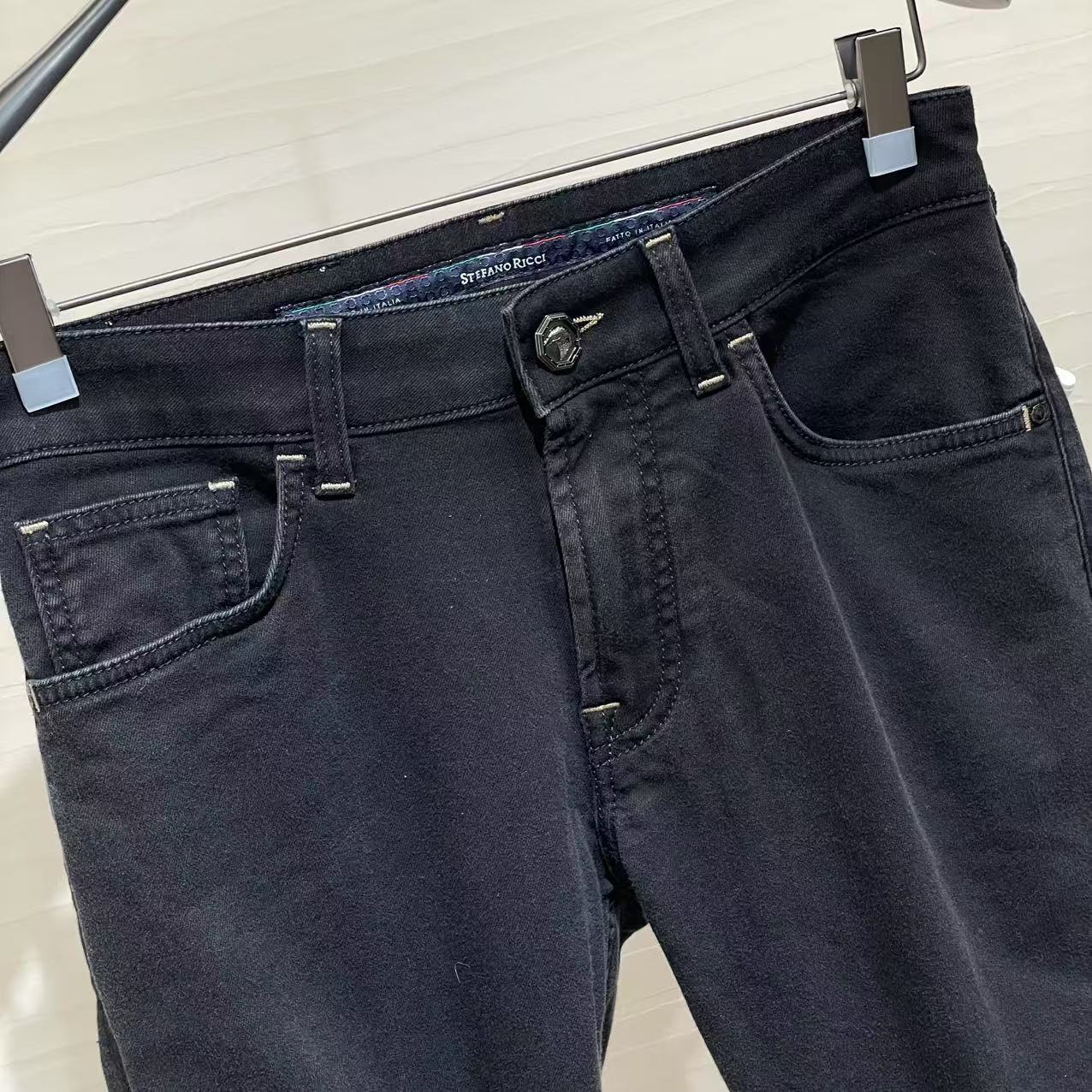 Stefano Ricci Belt-loop Jeans In Black