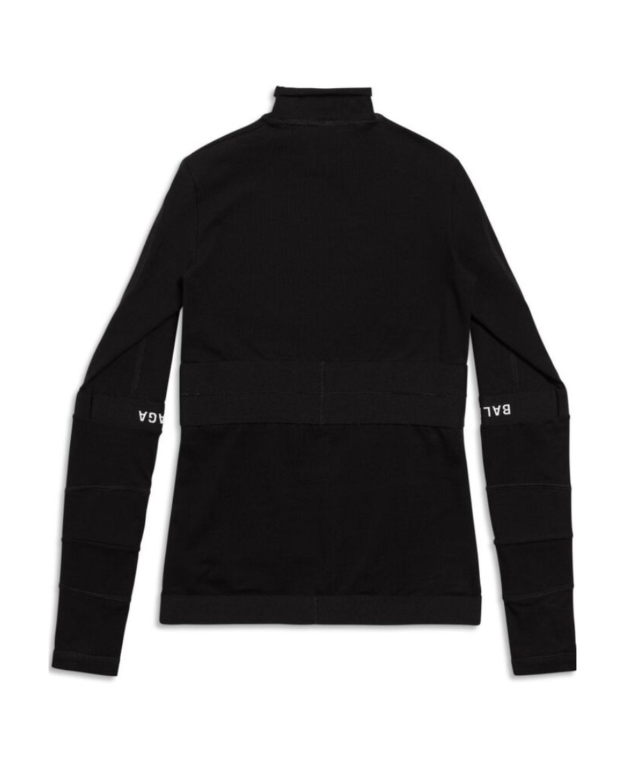 Balenciaga Brief Patchwork Long-sleeve Top In Black