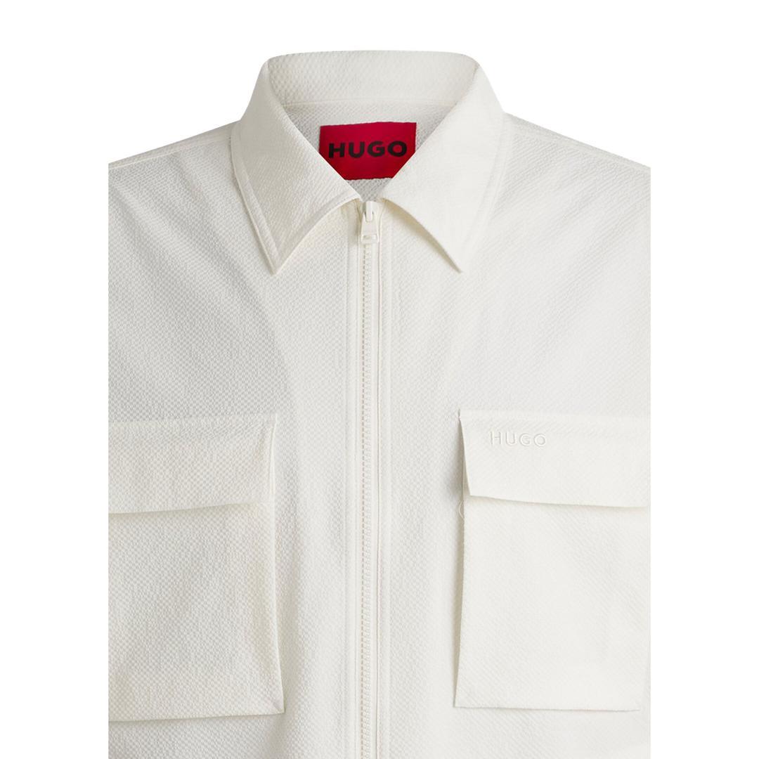 Hugo Boss Long-sleeved Casual Jacket In White