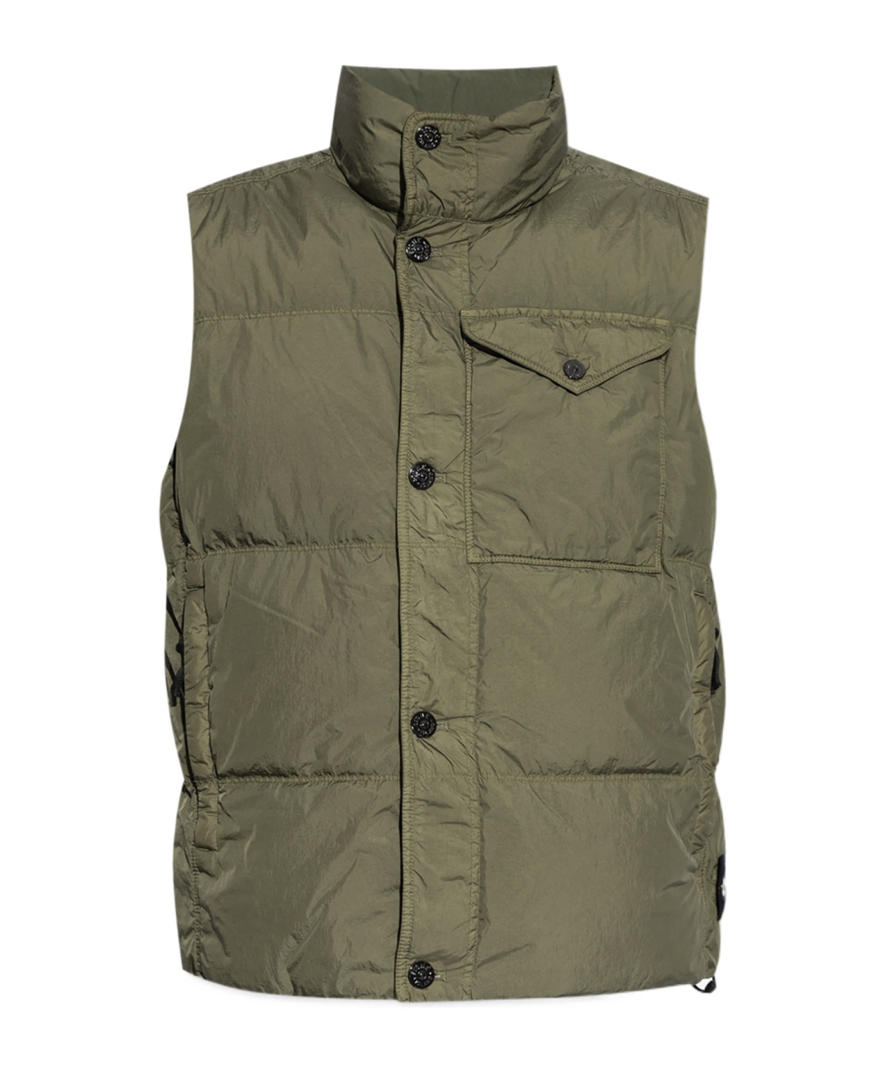 Stone Island Compass-badge Puffer Gilet In Green