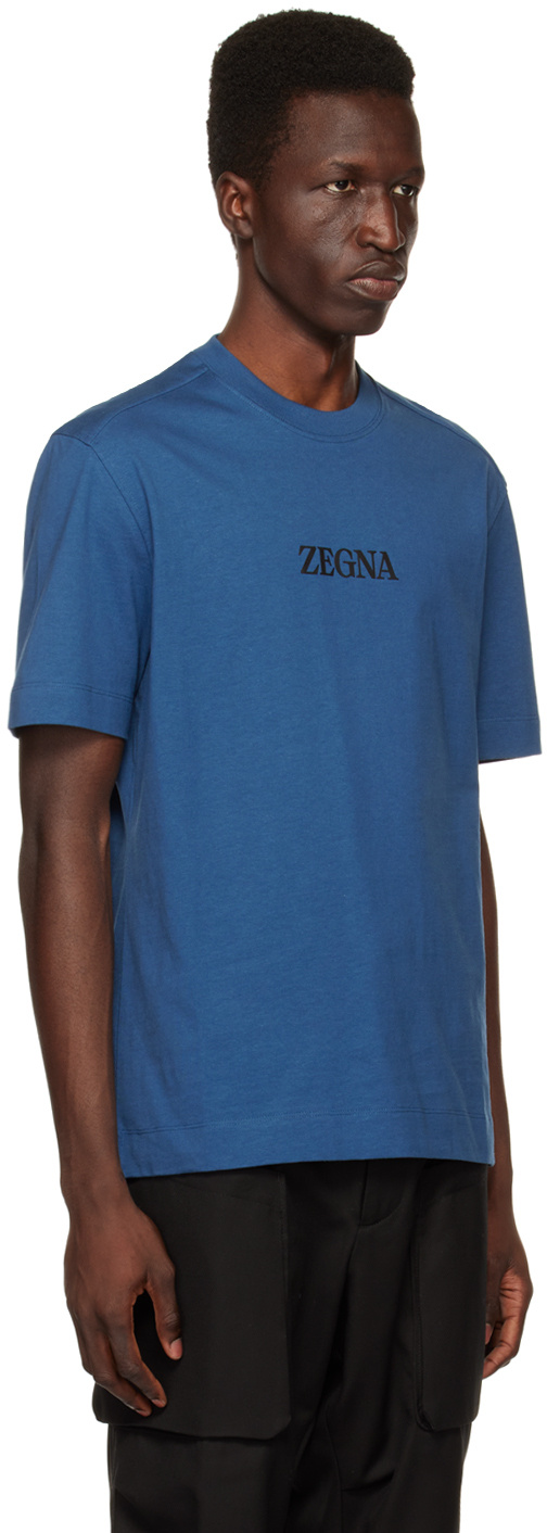 Shop Zegna Round-necked T-shirt In Blue