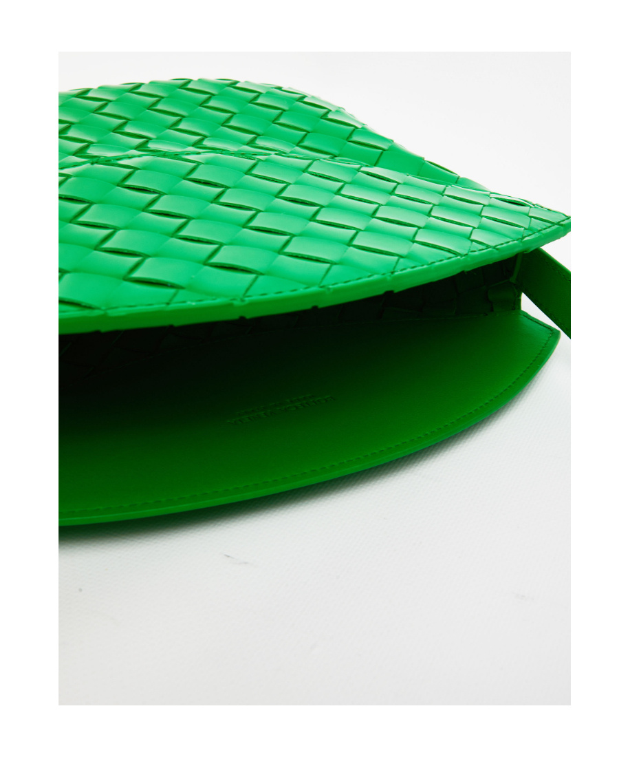Bottega Veneta Flap Intrecciato Shoulder Bag In Green