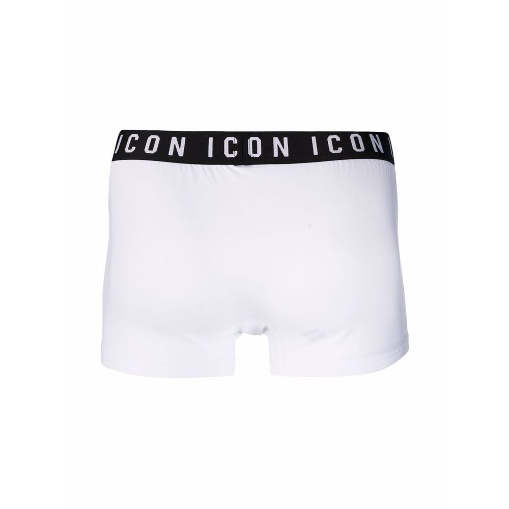 Dsquared2 Logo Boxer Shorts With Elastic Waistband In White