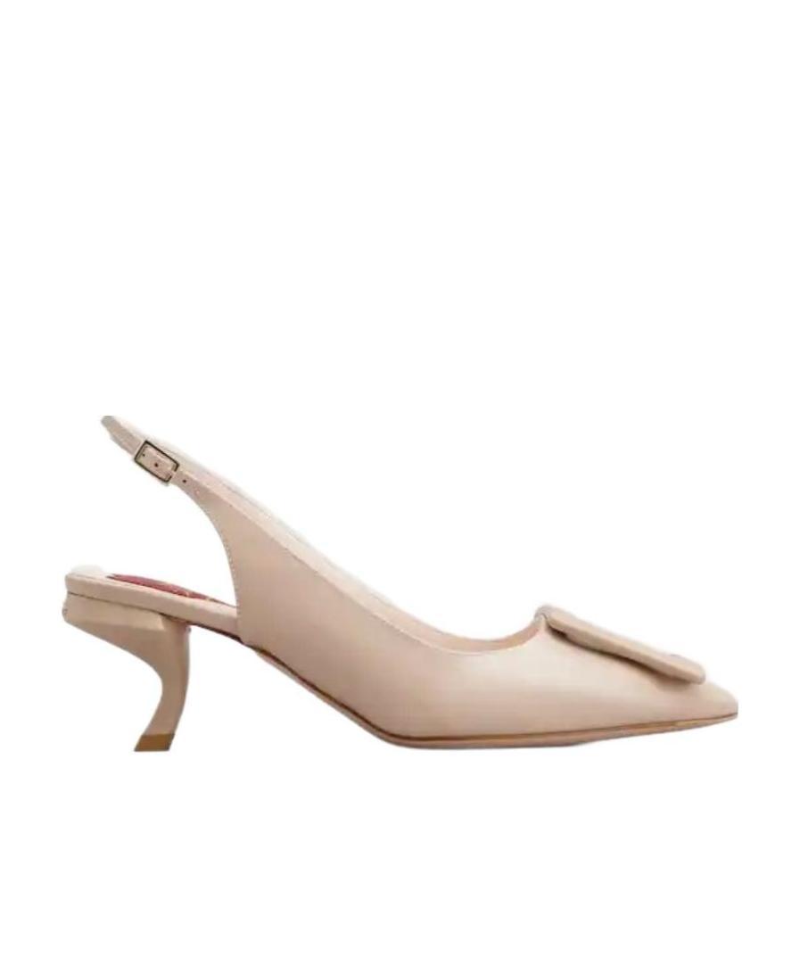 Roger Vivier Virgule Lacquered Buckle Slingback Pumps In Nude