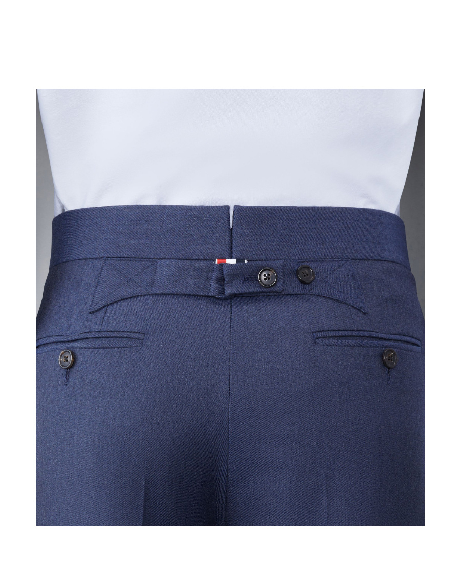 Shop Thom Browne Fit 1 Backstrap Trousers In Blue