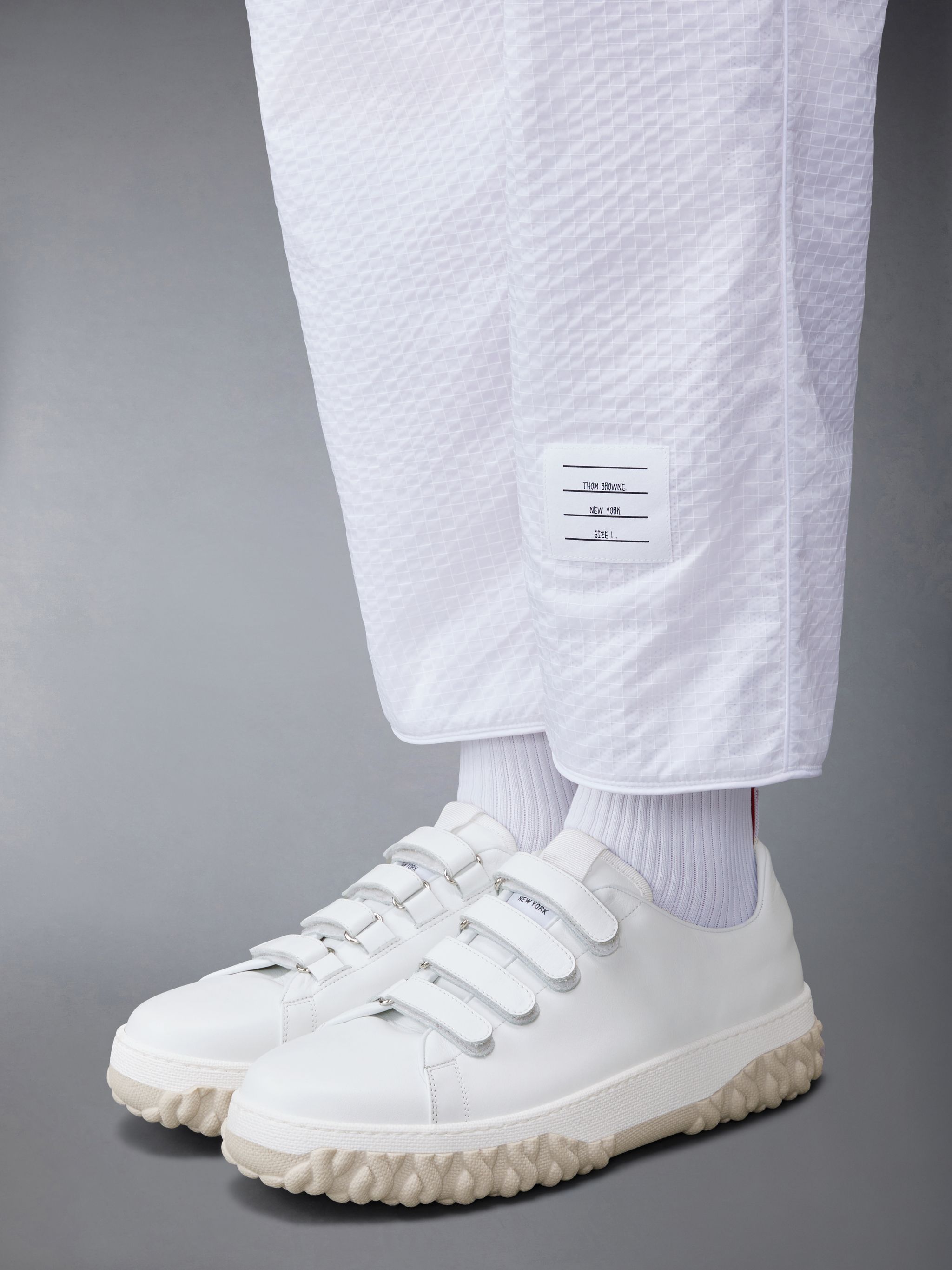 Thom Browne Court Touch-strap Sneakers In White
