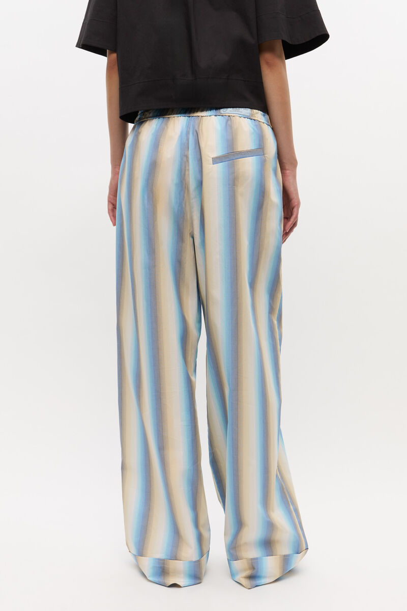 Ganni Ombre Stripe Elasticated Pants In Blue