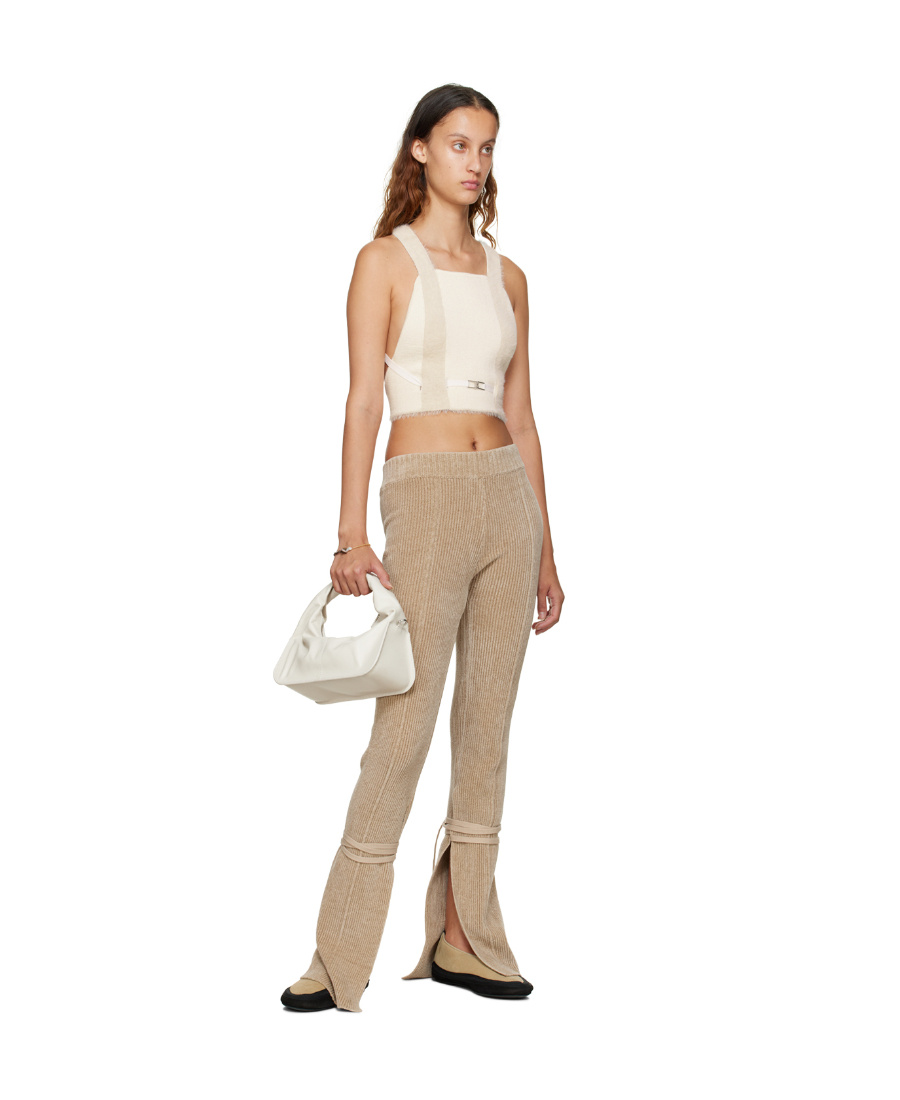 Jacquemus Cropped Knitted Tank Top In Nude
