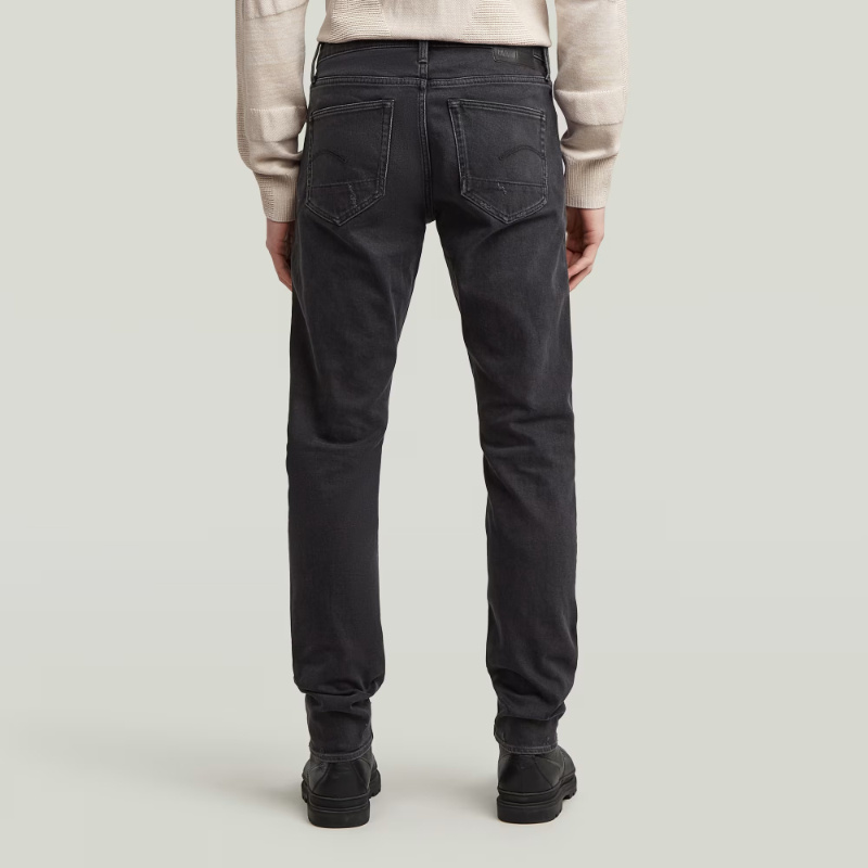 G-star 3301 Distressed Five-pocket Jeans In Black