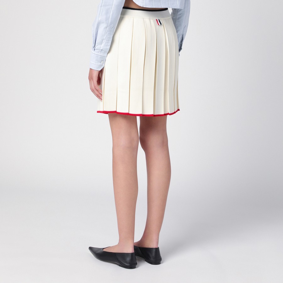THOM BROWNE PLEATED KNITTED MINI SKIRT