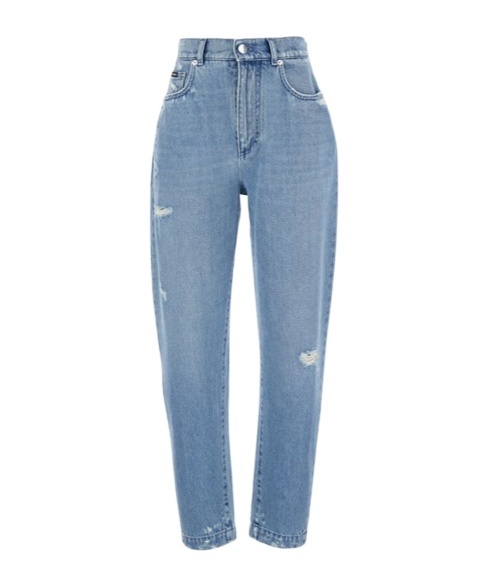Dolce & Gabbana Light Blue Ripped Jeans In Blue