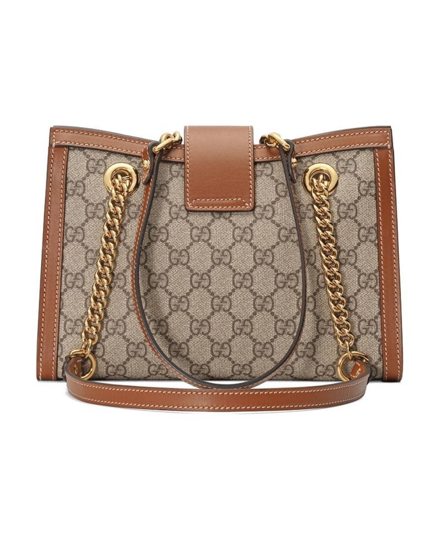 Gucci Padlock Gg Supreme Canvas Shoulder Bag In Nude