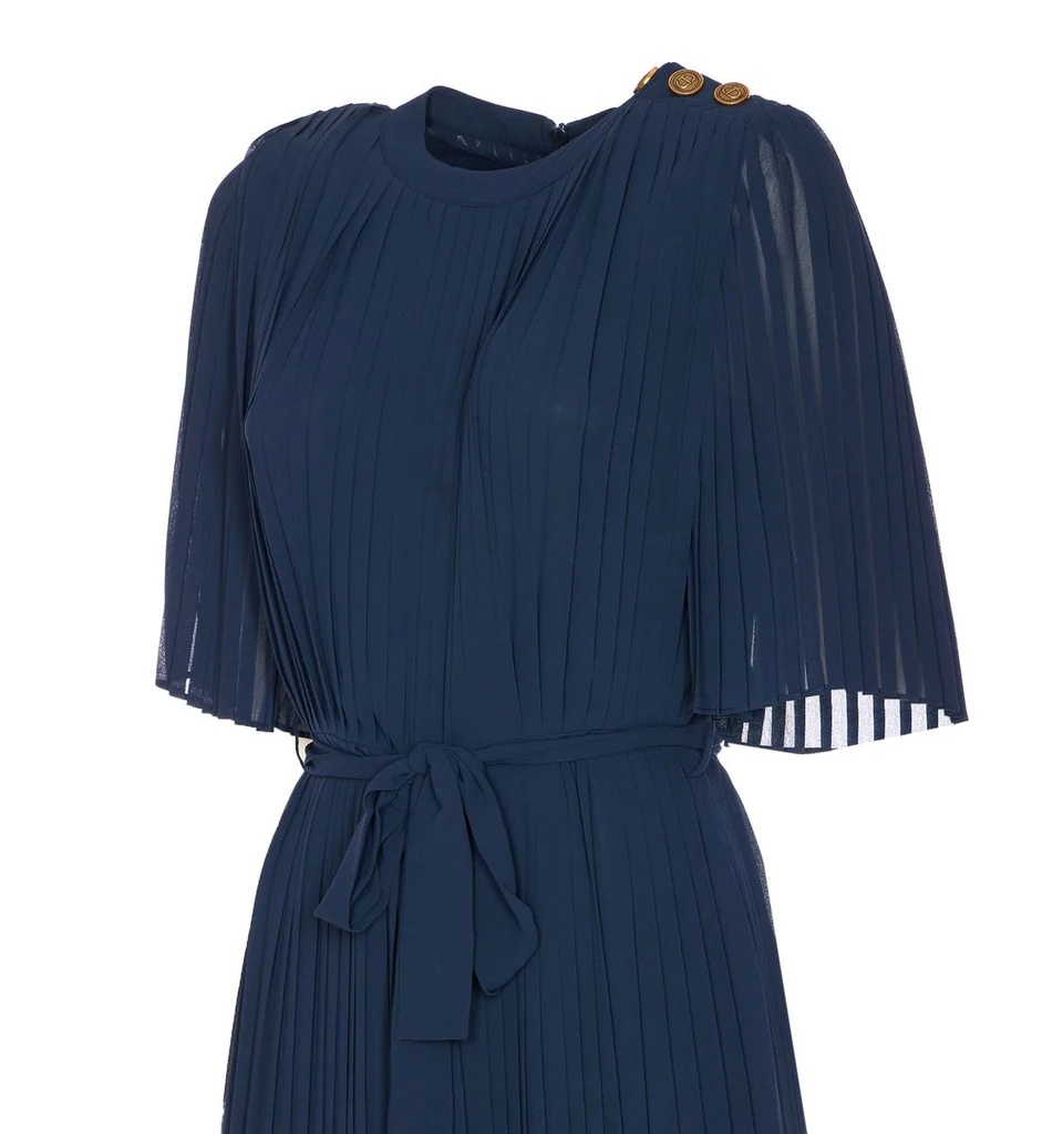 Shop Twinset Pleated Midi Dress