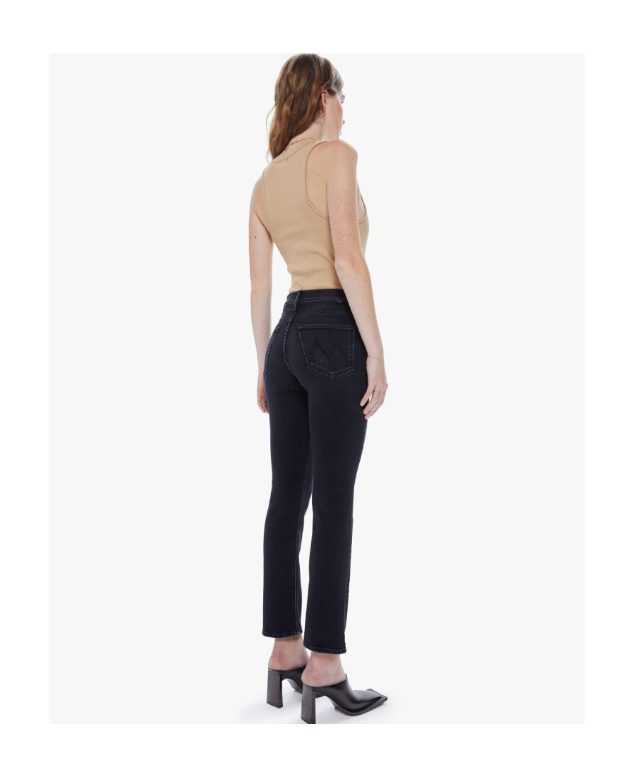 Mother Mid-waist Ankle Jeans In Black