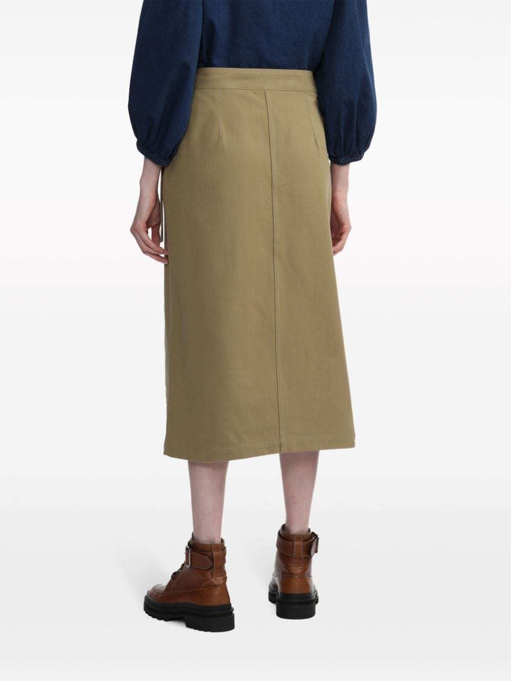Shop Closed Lace Pocket Skirt In Brown