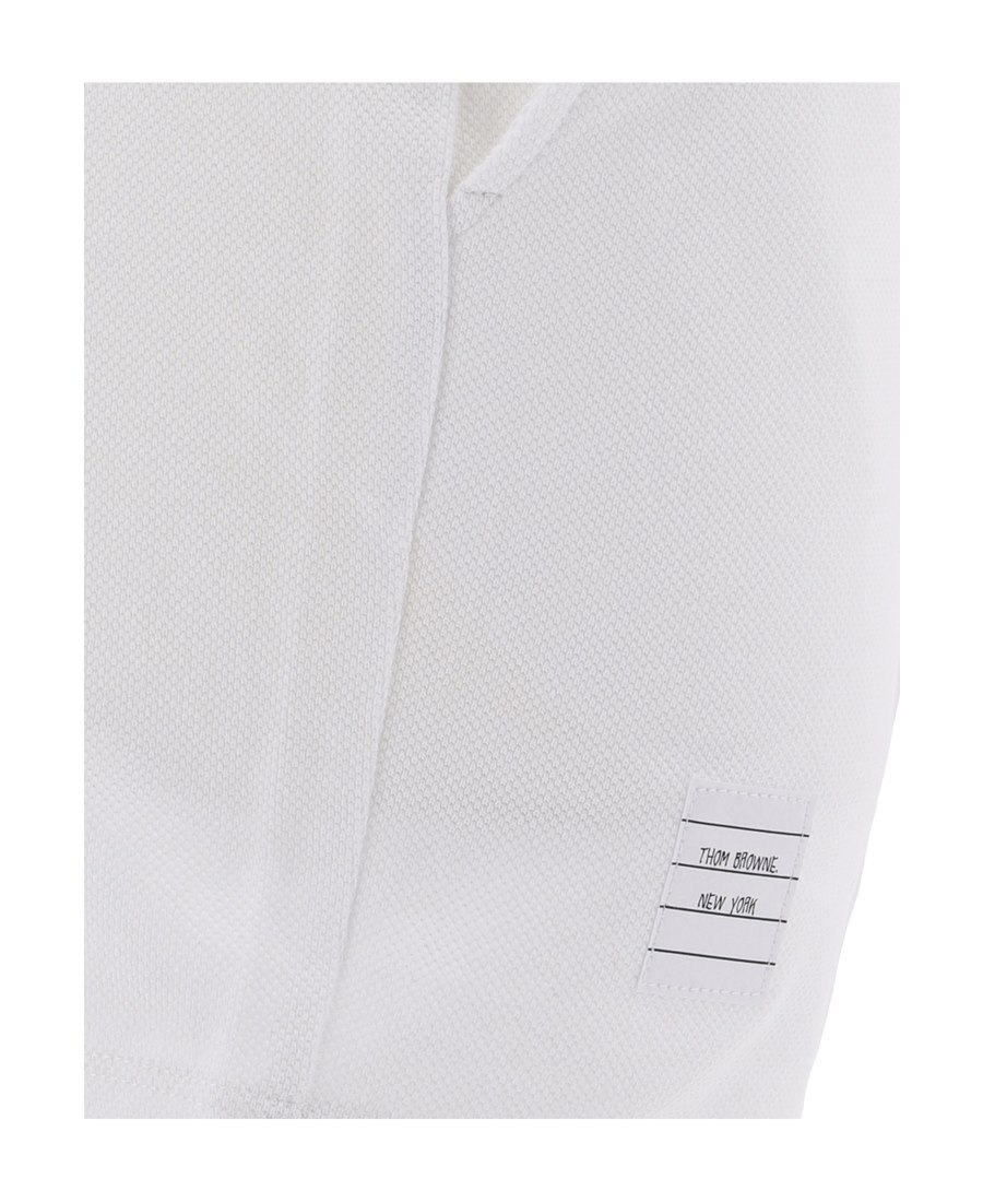 Shop Thom Browne Rwb Stripe Piqué Shorts In White