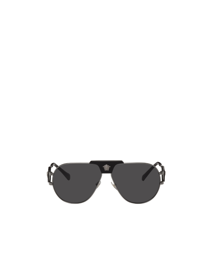 Versace Logo Sunglasses In Black
