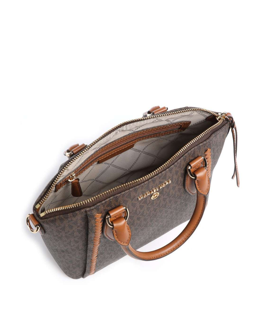 Michael Kors Sienna Medium Monogram Messenger Bag In Black