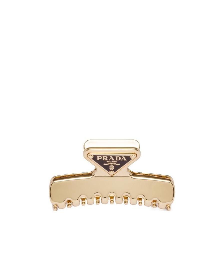 PRADA LOGO-PLAQUE HAIR CLIP 