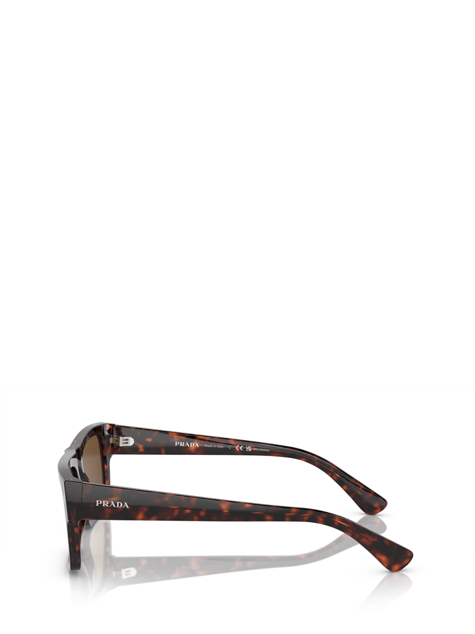 Prada Tortoiseshell Acetate Rectangular Sunglasses In Brown