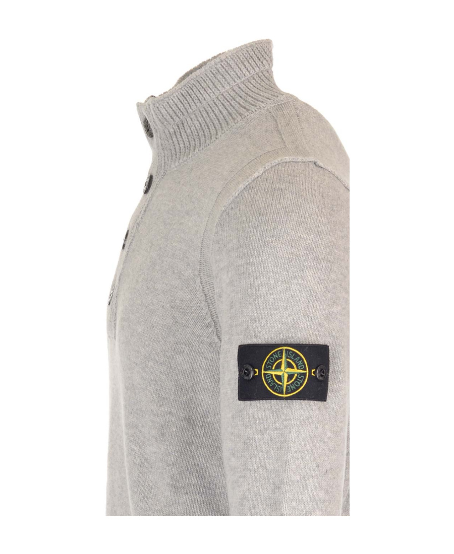 STONE ISLAND COMPASS-MOTIF BUTTON-FASTENING JUMPER